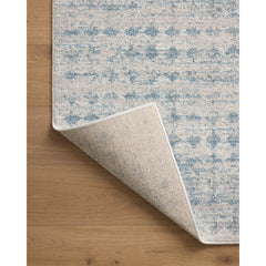 Area Rug, 7'10" x 10', Sky and Dove with Diamond Check