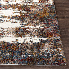 Area Rug, 7'10" x 10' with Shag Pile in Brown, Red and Blue