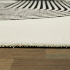 Area Rug, 7'10" x 10' with Striped Polyester Pile