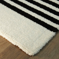 Area Rug, 7'10" x 10' with Striped Polyester Pile
