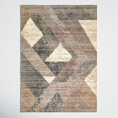 Area Rug, 7'10" X 11', Brown/Beige Abstract Pattern