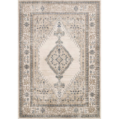 Area Rug, 7'11" x 10'6", Oatmeal and Ivory with Denim Blue Accents