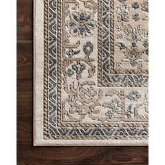 Area Rug, 7'11" x 10'6", Oatmeal and Ivory with Denim Blue Accents