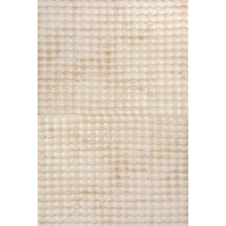 Area Rug, 7'6" x 9'6", Beige Polyester with Non-Slip Backing