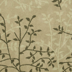 Area Rug, 7'6" x 9'6", Green Wool and Viscose with Floral Pattern