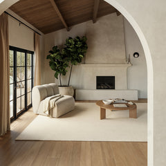 Area Rug, 7'6" x 9'6", Hand-Tufted Wool in Ivory