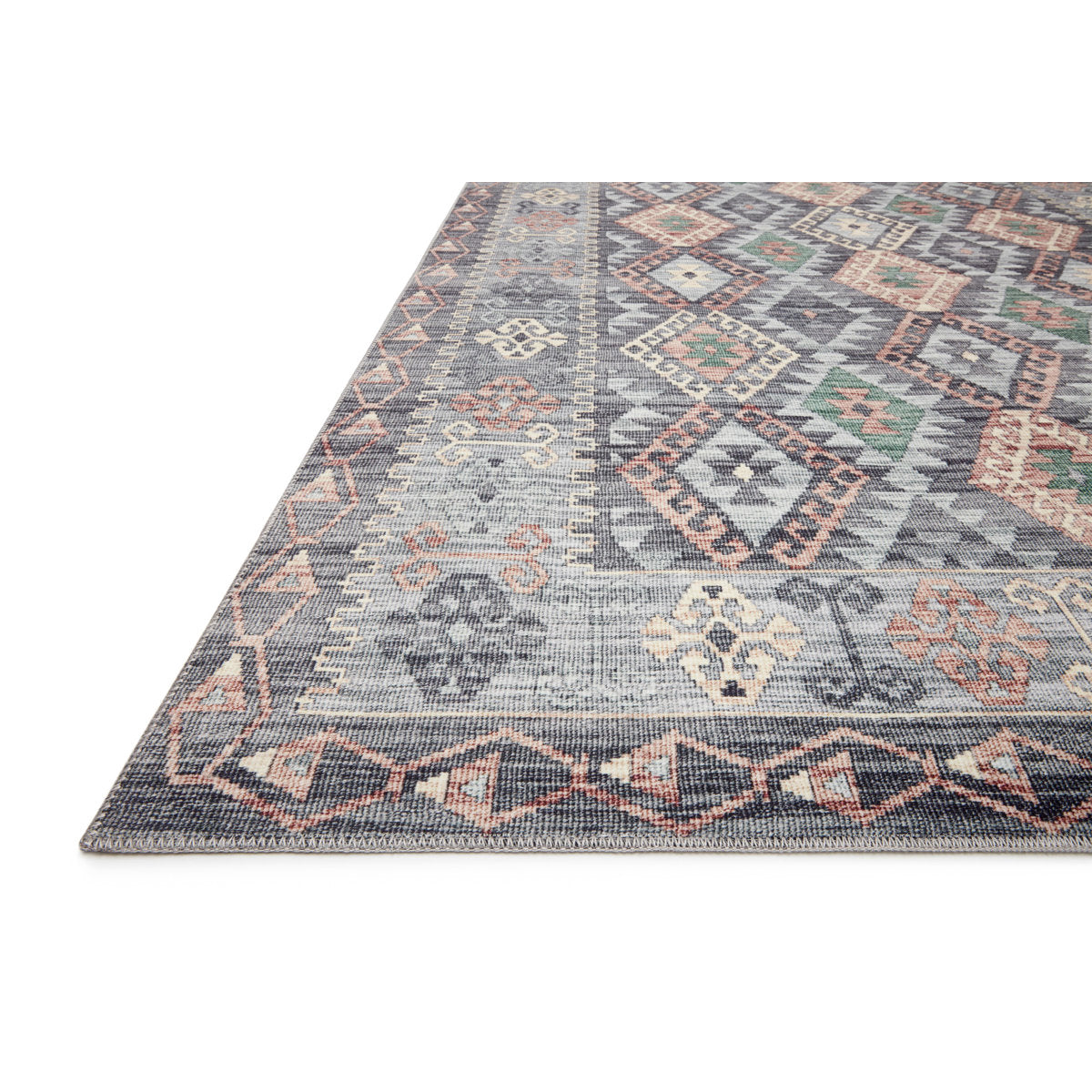 Area Rug, 7'6" x 9'6" in Gray/Charcoal Polyester