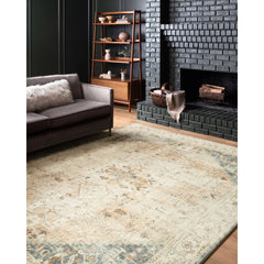 Area Rug, 7'6" x 9'6" in Ivory Polyester with Oriental Pattern