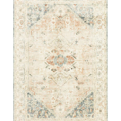 Area Rug, 7'6" x 9'6" in Ivory Polyester with Oriental Pattern