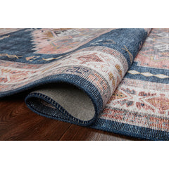 Area Rug, 7'6" x 9'6" in Navy, Beige and Pink