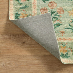 Area Rug 7'6" x 9'6" in Orange, Pink, Green and Beige