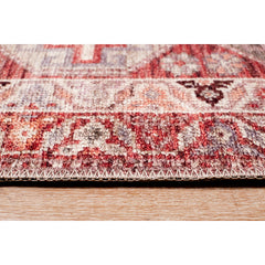 Area Rug, 7'6" x 9'6" in Red Polyester with Oriental Pattern