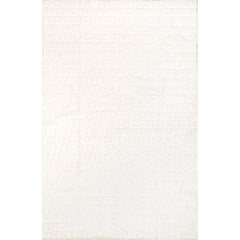 Area Rug, 7'6" x 9'6" in White Polyester