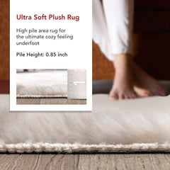Area Rug, 7'6" x 9'6" in White Polyester