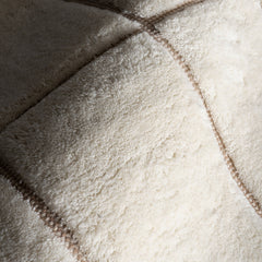 Area Rug, 7'6" x 9'6", Ivory Wool with Checkered Pattern