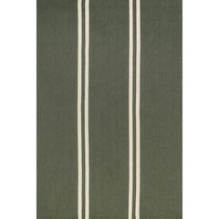 Area Rug, 7'6" x 9'6", Striped Cotton and Wool in Green
