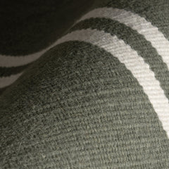 Area Rug, 7'6" x 9'6", Striped Cotton and Wool in Green