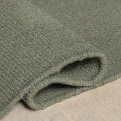 Area Rug, 7'6" x 9'6", Striped Cotton and Wool in Green