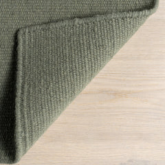 Area Rug, 7'6" x 9'6", Striped Cotton and Wool in Green