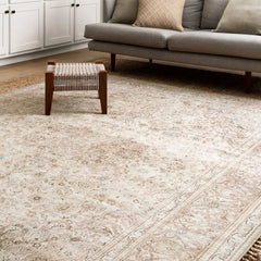 Area Rug, 7'6" x 9'6" with Beige Polyester