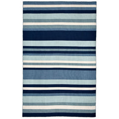 Area Rug, 7'6" x 9'6" with Blue Striped Polyester