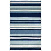 Area Rug, 7'6" x 9'6" with Blue Striped Polyester