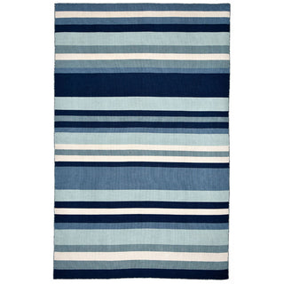 Area Rug, 7'6" x 9'6" with Blue Striped Polyester