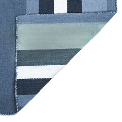 Area Rug, 7'6" x 9'6" with Blue Striped Polyester