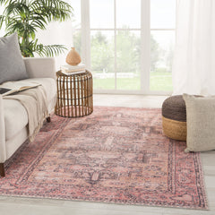 Area Rug, 7'6" x 9'6" with Pink Polyester