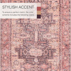 Area Rug, 7'6" x 9'6" with Pink Polyester