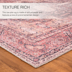 Area Rug, 7'6" x 9'6" with Pink Polyester