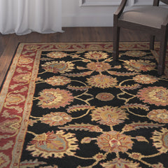 Area Rug, 7'6" x 9'6" Wool in Red and Navy