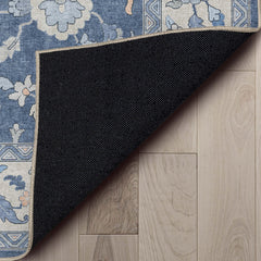 Area Rug, 7'7" x 9'10", Blue with Floral Pattern