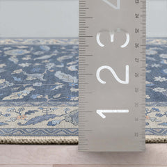 Area Rug, 7'7" x 9'10", Blue with Floral Pattern