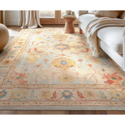 Area Rug, 7'7" x 9'10" in Blue Polyester with Floral Pattern