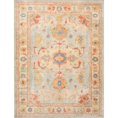 Area Rug, 7'7" x 9'10" in Blue Polyester with Floral Pattern