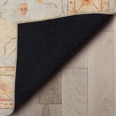 Area Rug, 7'7" x 9'10" in Blue Polyester with Floral Pattern