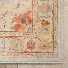 Area Rug, 7'7" x 9'10" in Blue Polyester with Floral Pattern