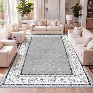 Area Rug, 7'8" x 10' in Gray and Cream
