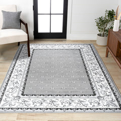 Area Rug, 7'8" x 10' in Gray and Cream