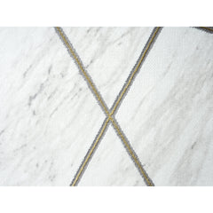 Area Rug, 7'9" x 10'2", Gray Polypropylene with Geometric Pattern