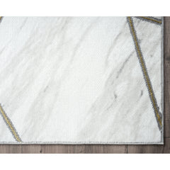 Area Rug, 7'9" x 10'2", Gray Polypropylene with Geometric Pattern