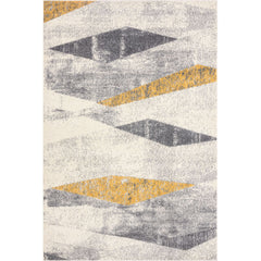 Area Rug, 7'9" x 10'2" Rectangle in Gray with Geometric Pattern