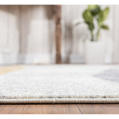 Area Rug, 7'9" x 10'2" Rectangle in Gray with Geometric Pattern