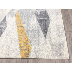 Area Rug, 7'9" x 10'2" Rectangle in Gray with Geometric Pattern