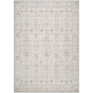 Area Rug, 7'9" x 10', Brown and Beige Polyester with Oriental Pattern