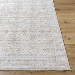 Area Rug, 7'9" x 10', Brown and Beige Polyester with Oriental Pattern