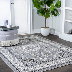 Area Rug, 7'9" x 10' in Gray and Ivory