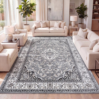 Area Rug, 7'9" x 10' in Gray and Ivory