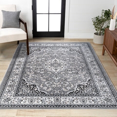 Area Rug, 7'9" x 10' in Gray and Ivory